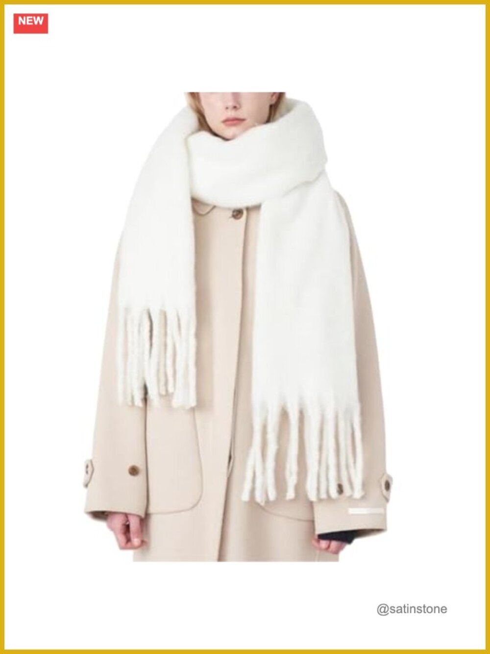 Chunky Oversized Scarf for Women Winter Warm Tassel Wrap